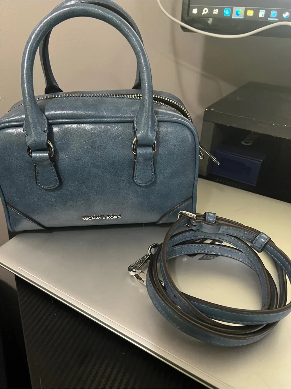 Michael Kors Teal Blue Dome Satchel